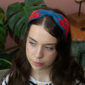 Handcrafted Navy Blue Lobster Beaded Embroidered Headband | The Marigold Story