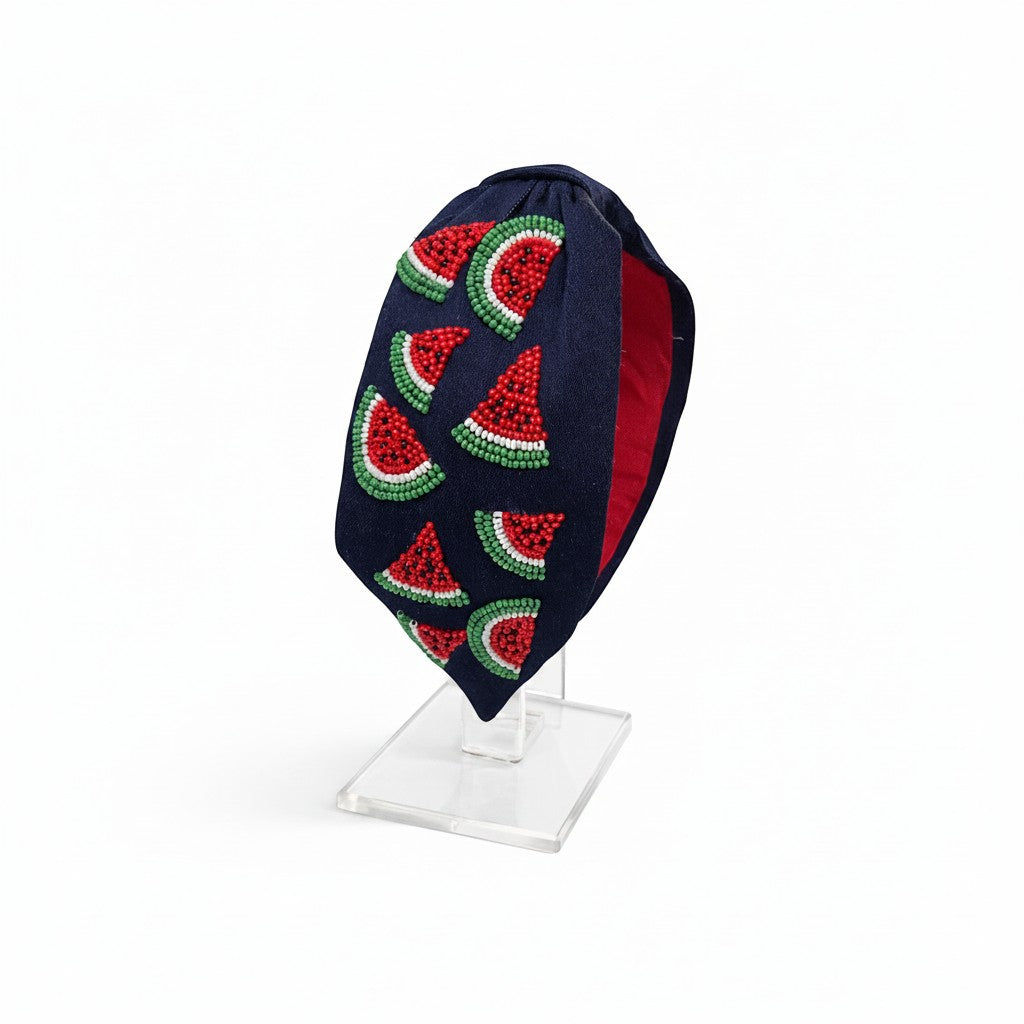 Handcrafted Watermelon Beaded Headband | The Marigold Story