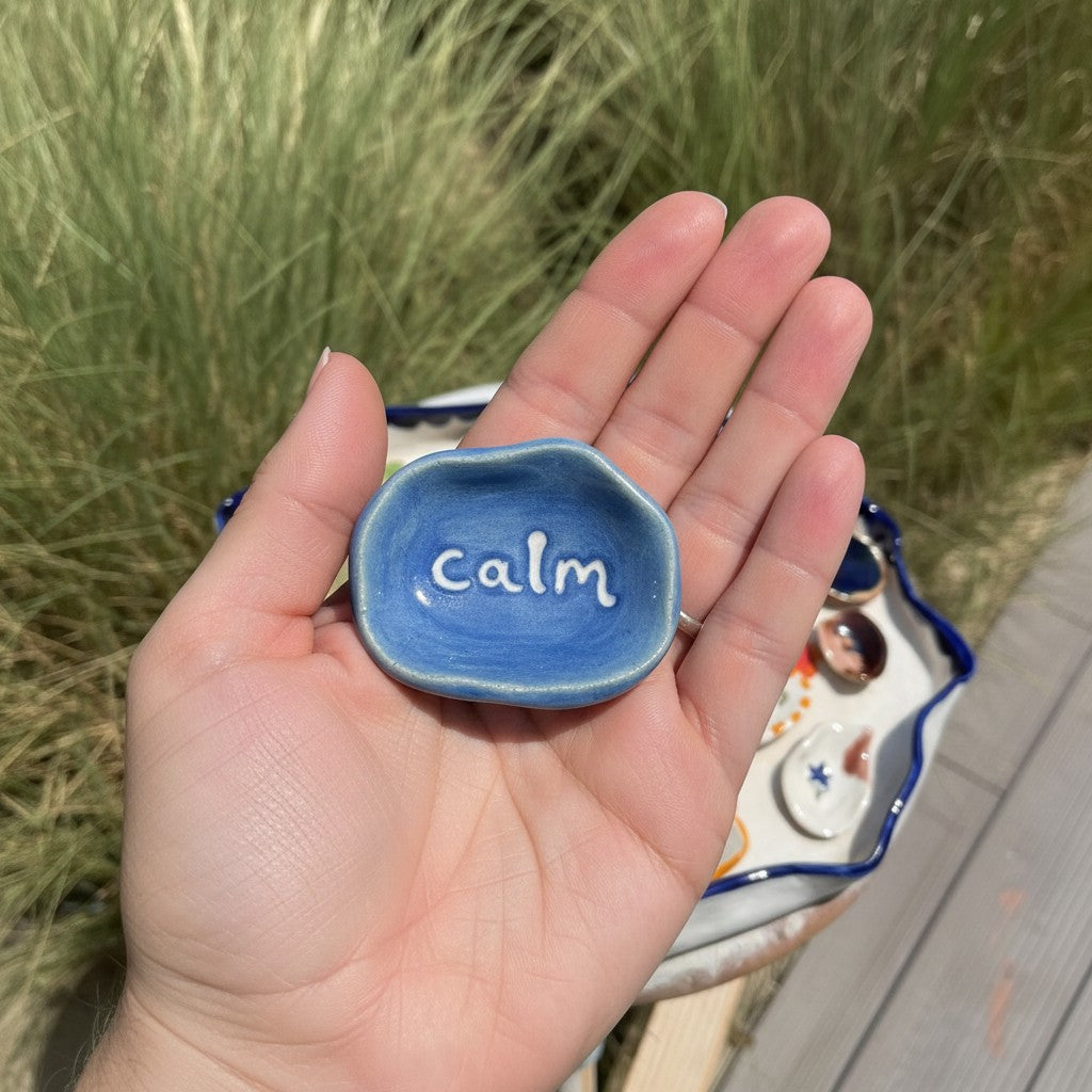 Hand-Painted Ceramic Calming Stone ✦