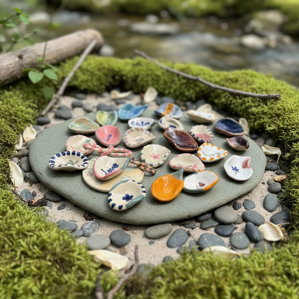The Calm Set — 3 Hand-Painted Stones ✦