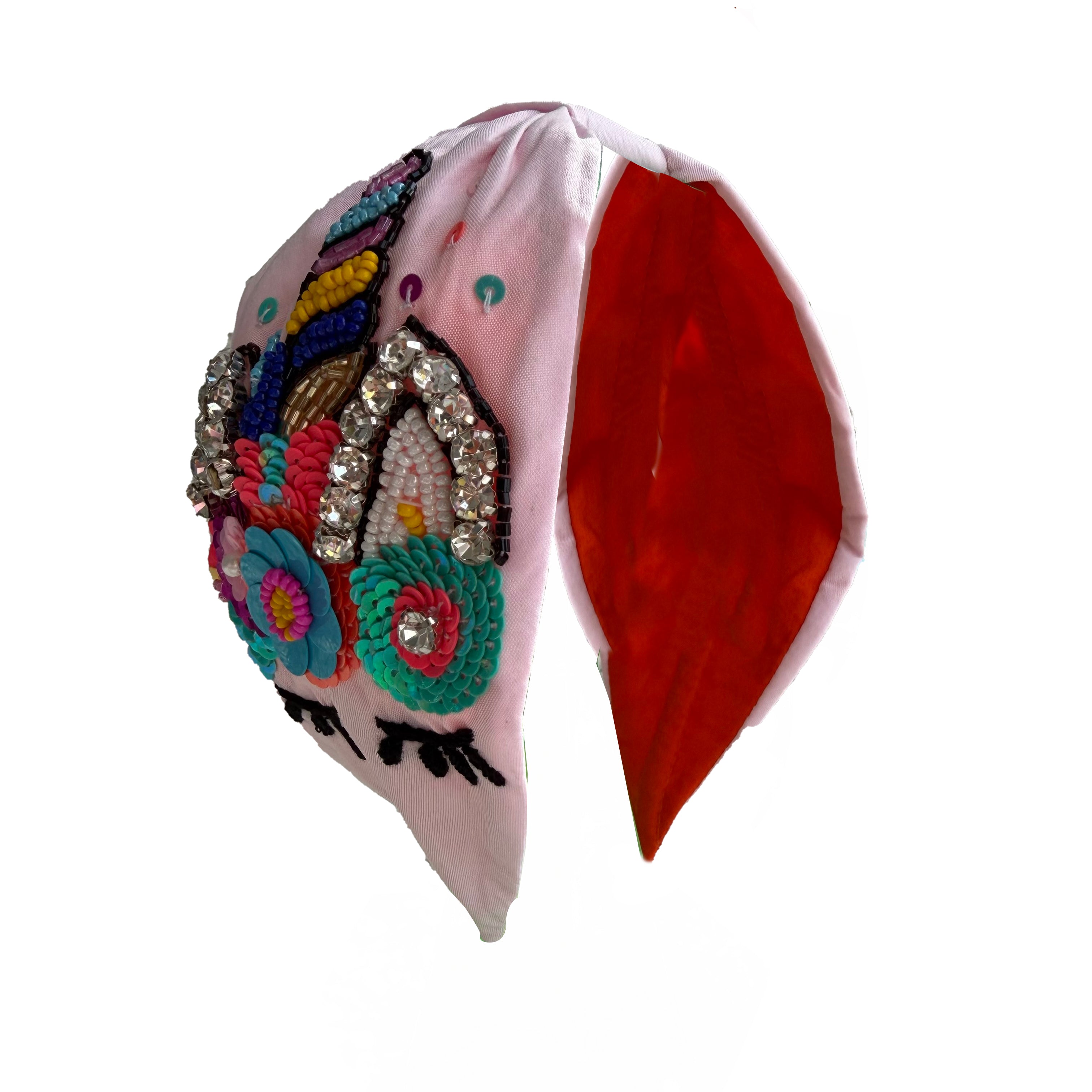 Handcrafted Pink Unicorn Beaded Embroidered Headband