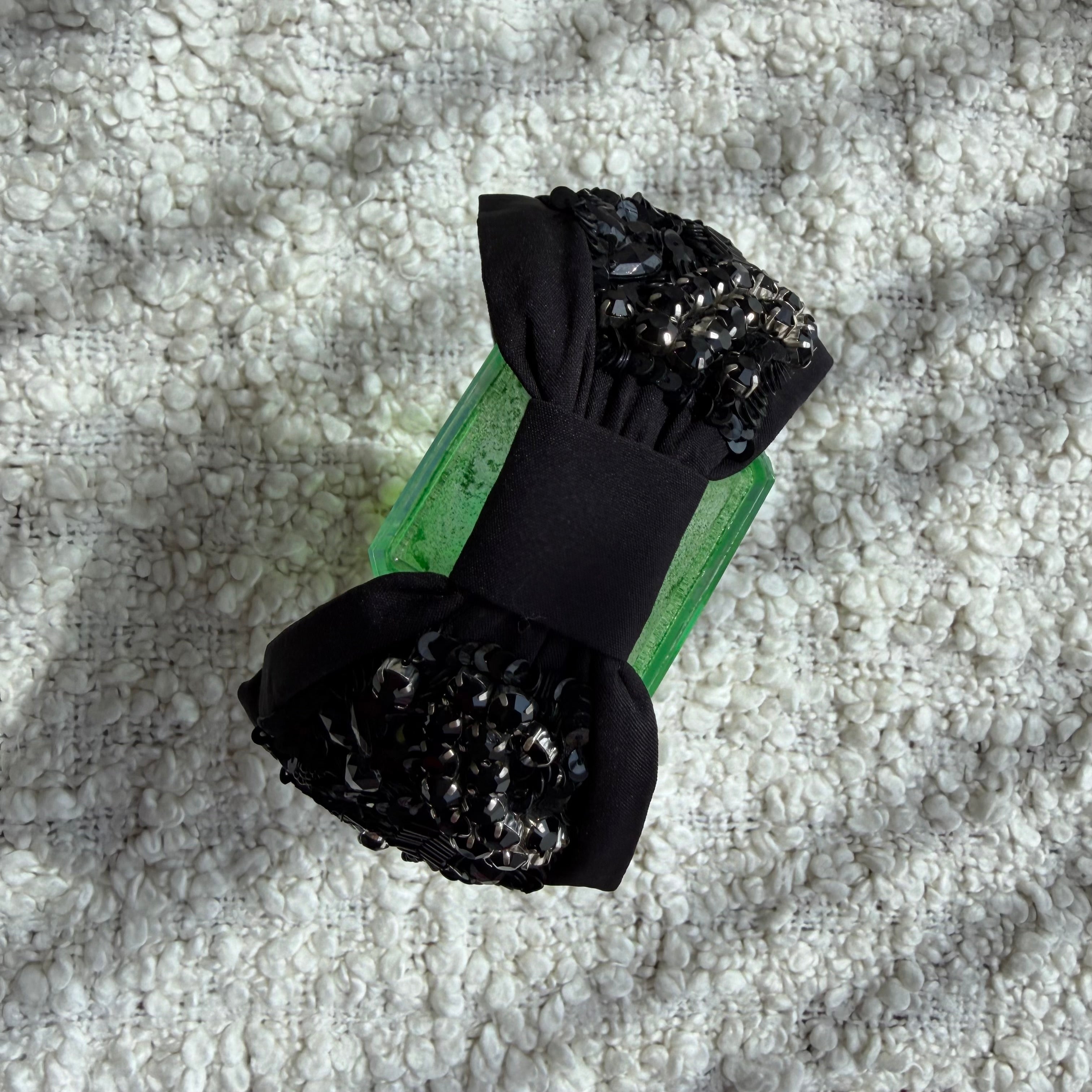 Handcrafted Black Sequin Beaded Embroidered Headband – View 3 | The Marigold Story
