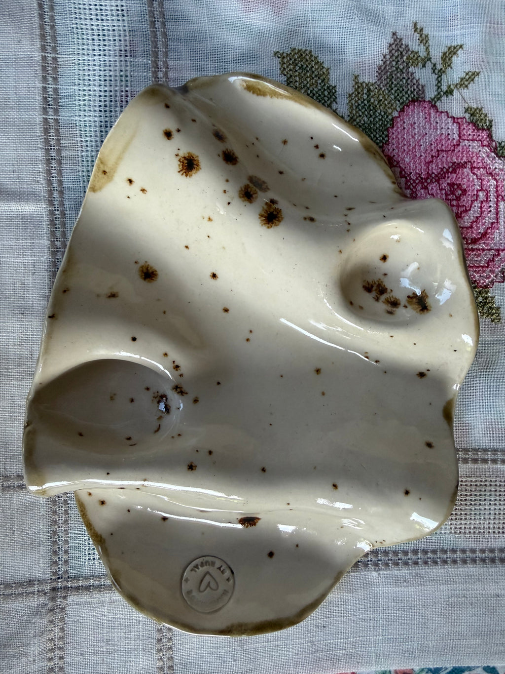 Handmade Organic Speckled Ceramic Platters | Set of 2 | Cheese & Serving Board