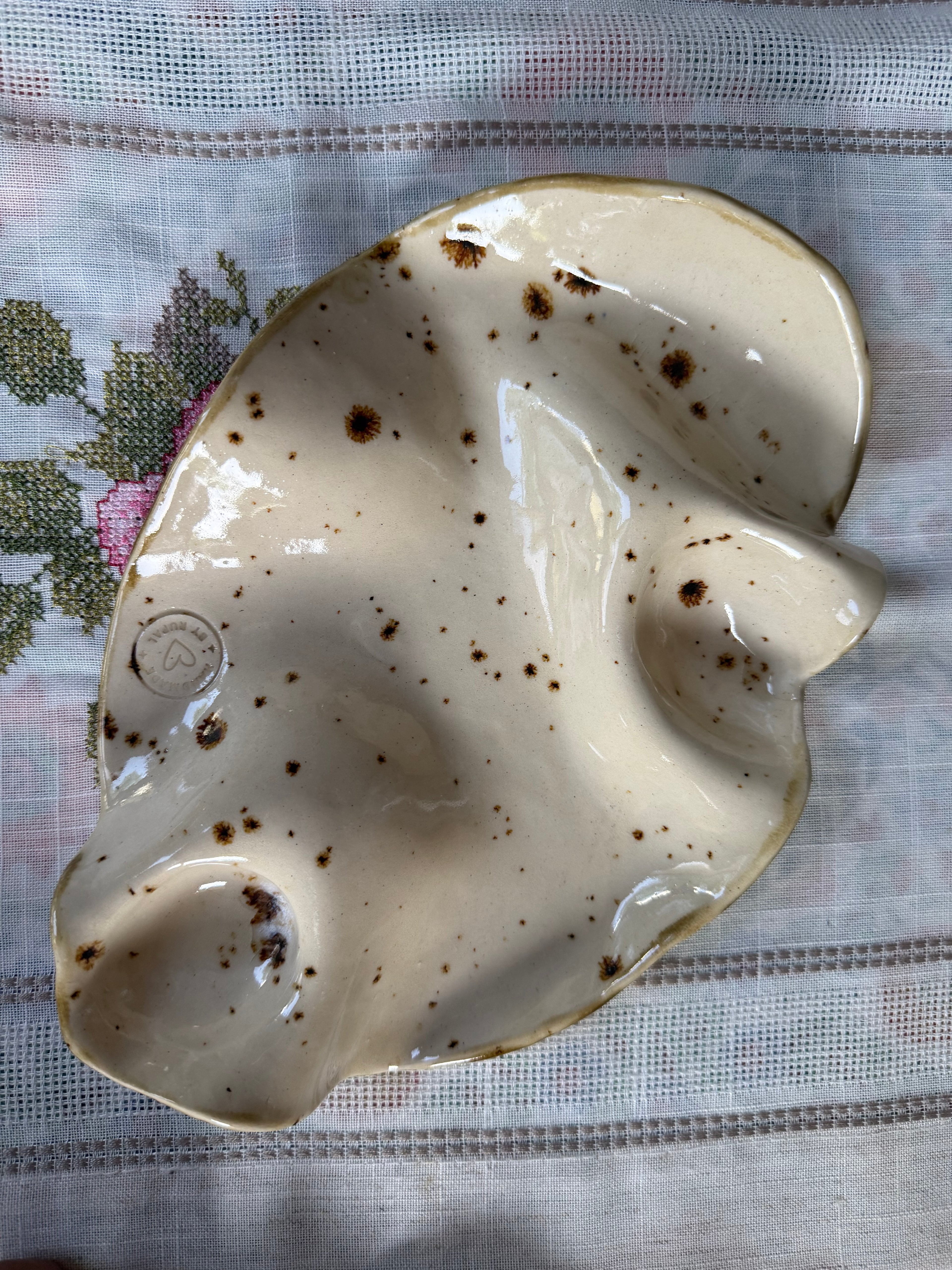 Handmade Organic Speckled Ceramic Platters | Set of 2 | Cheese & Serving Board