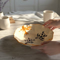 Handmade Ocean Motif Serving Bowl | Hand-Pinched Ceramic | Coral & Sea Turtle