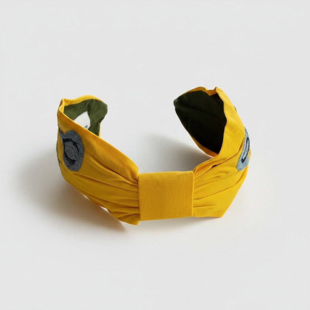 Handcrafted Yellow Duck & Balloon Embroidered Headband