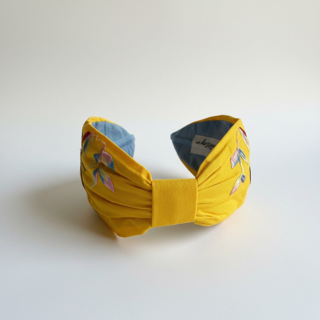 Handcrafted Yellow Tropical Toucan Embroidered Headband