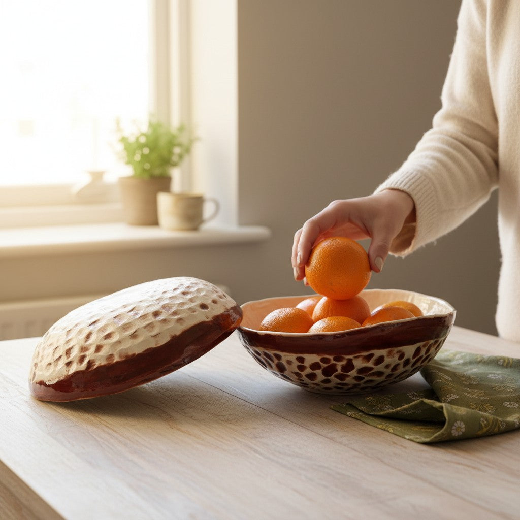 Handmade White Serving Bowls | Set of 2 | Stoneware Ceramic