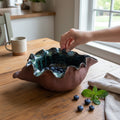 Handmade Green Shell Bowl | Decorative Ceramic | Stoneware