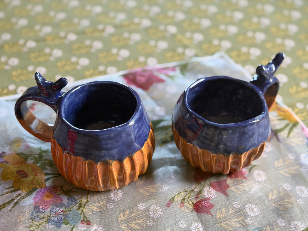 Handmade Bird Mugs | Set of 2 | White Clay Ceramic