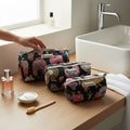 Black Rooster Festival Block Print Quilted Pouch | 100% Cotton | The Marigold Story