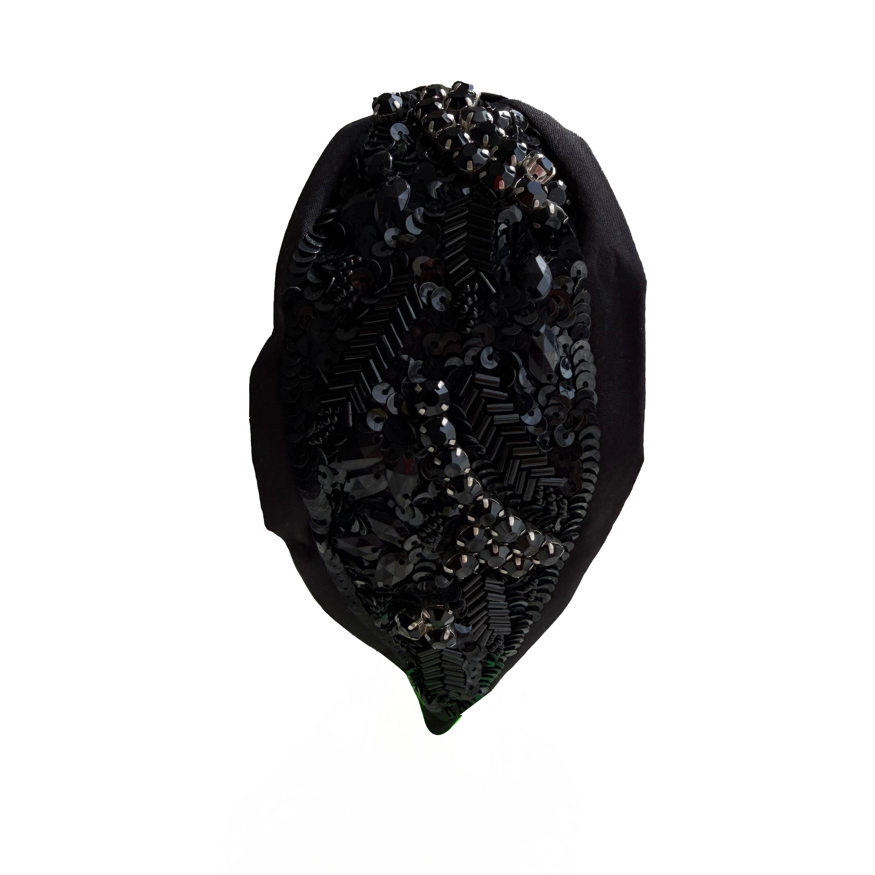 Handcrafted Black Sequin Beaded Embroidered Headband